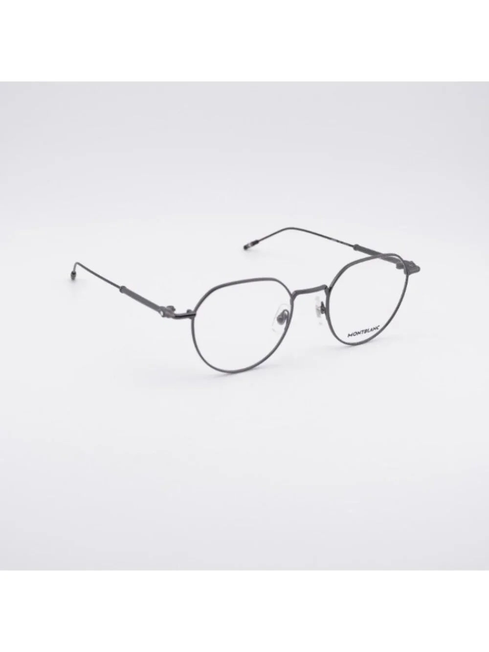 Montblanc MB0060O 001 Eyeglasses Ruthenium 50mm Round / Panto Frame